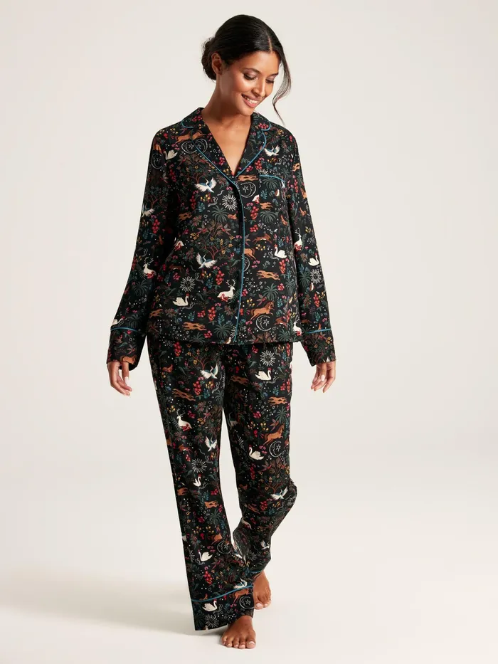 Joules Nightwear Black Pyjama Set 8211 Women