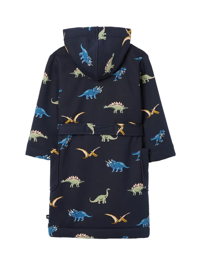 Joules Nightwear Navy Blue Fleece Lined Dressing Gown 8211 Boys