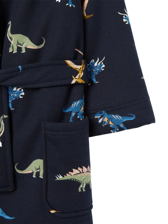 Joules Nightwear Navy Blue Fleece Lined Dressing Gown 8211 Boys
