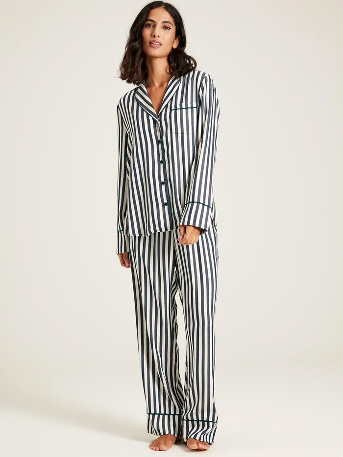 Joules Nightwear Navy Stripe Pyjama Set 8211 Women