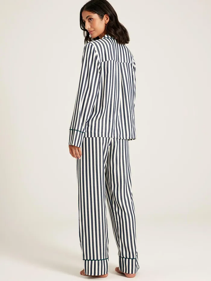 Joules Nightwear Navy Stripe Pyjama Set 8211 Women