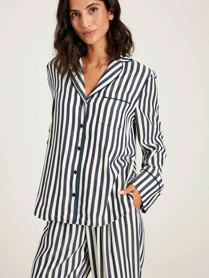 Joules Nightwear Navy Stripe Pyjama Set 8211 Women
