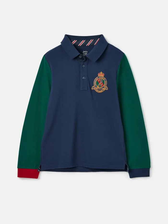 Joules Polo Shirts Navy Long Sleeve Cotton Polo Shirt 8211 Boys