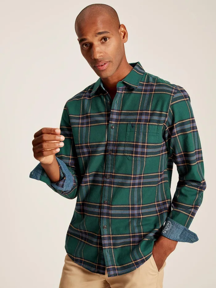 Joules Shirts Green Cotton Check Shirt 8211 Men