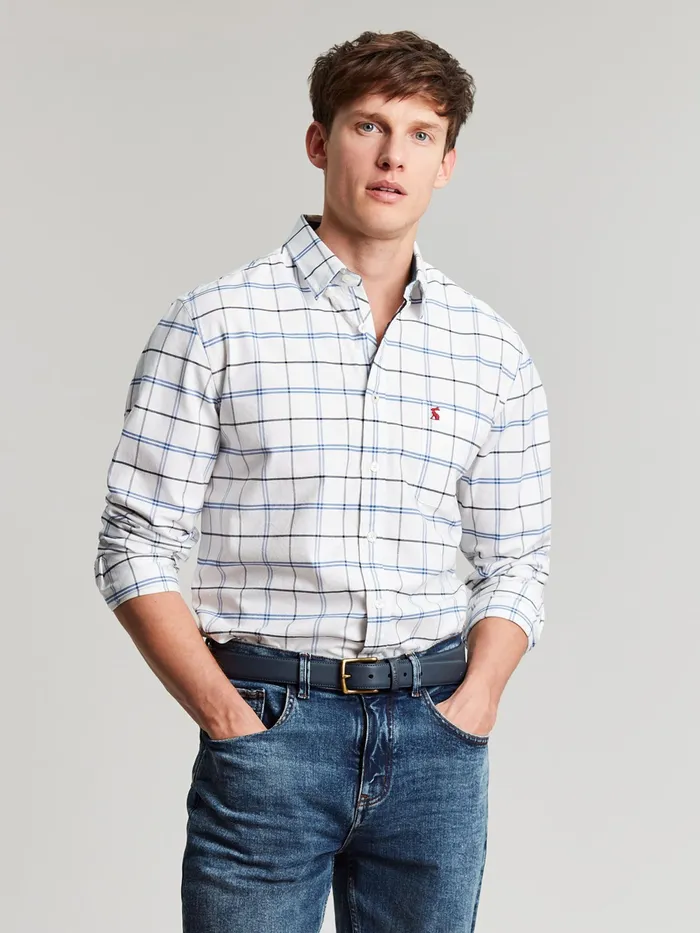 Joules Shirts WhiteBlue Cotton Check Shirt 8211 Men