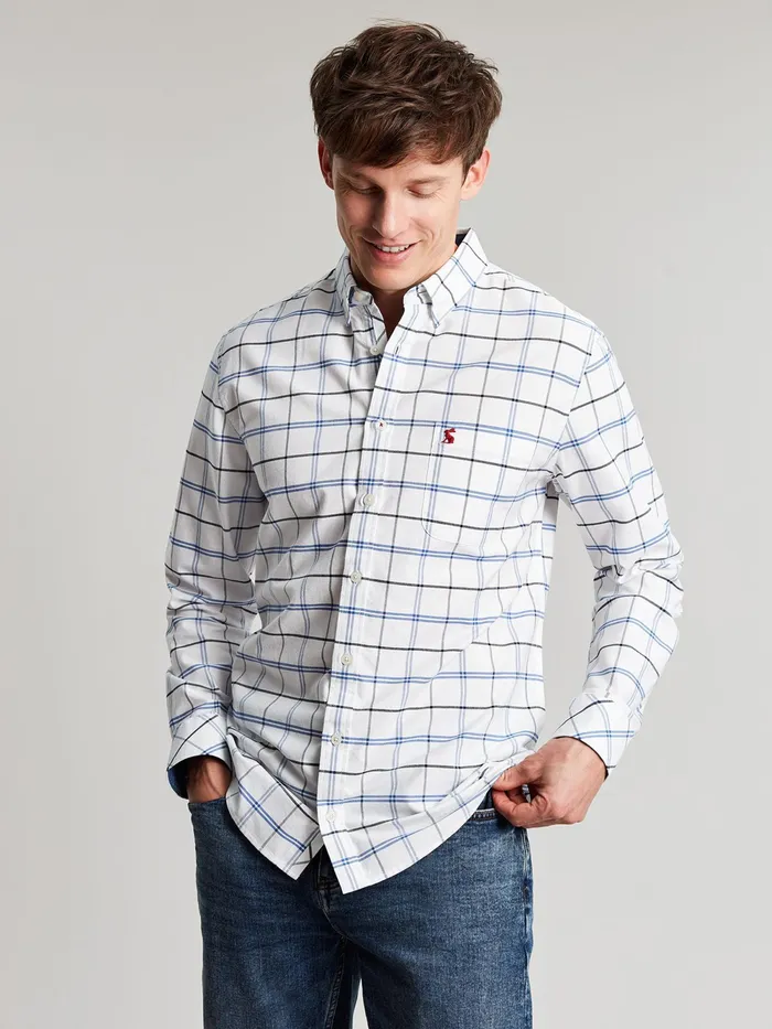 Joules Shirts WhiteBlue Cotton Check Shirt 8211 Men