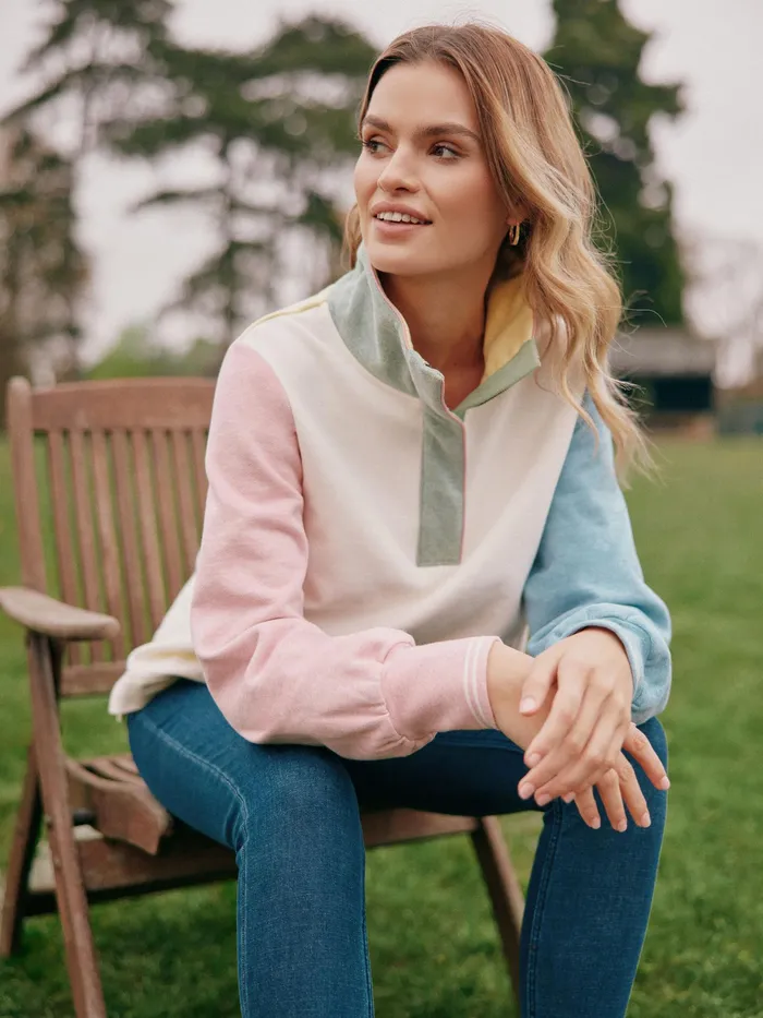 Joules Sweatshirts and Hoodies Multi Quarter Zip Funnel Neck Sweatshirt 8211 Women
