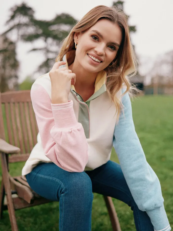 Joules Sweatshirts and Hoodies Multi Quarter Zip Funnel Neck Sweatshirt 8211 Women