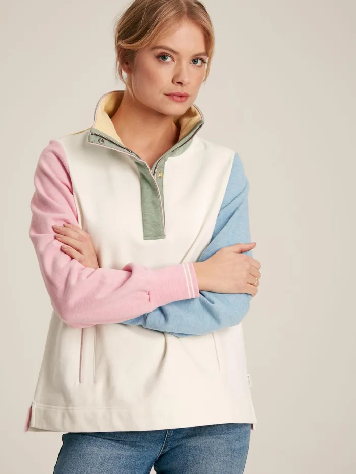 Joules Sweatshirts and Hoodies Multi Quarter Zip Funnel Neck Sweatshirt 8211 Women