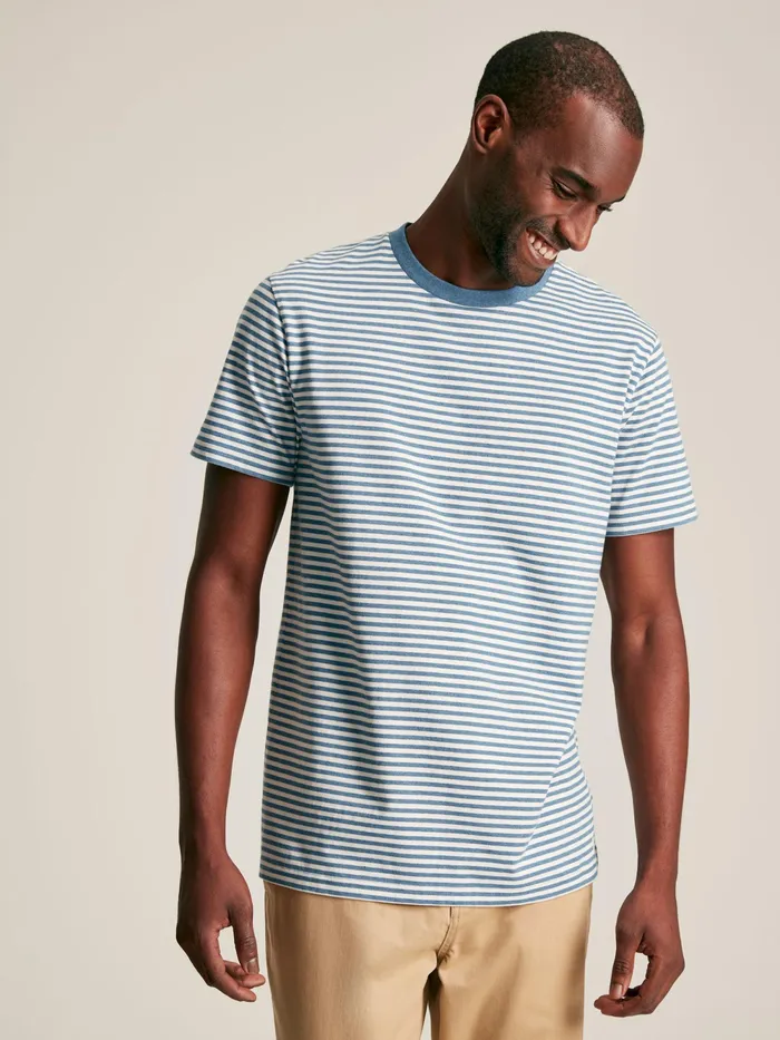Joules Tops and Tshirts Blue Stripe Jersey Crew Neck TShirt 8211 Men