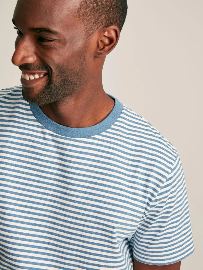 Joules Tops and Tshirts Blue Stripe Jersey Crew Neck TShirt 8211 Men