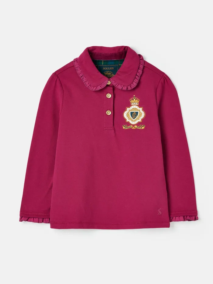 Joules Tops and Tshirts Red Long Sleeved Polo Shirt 8211 Girls