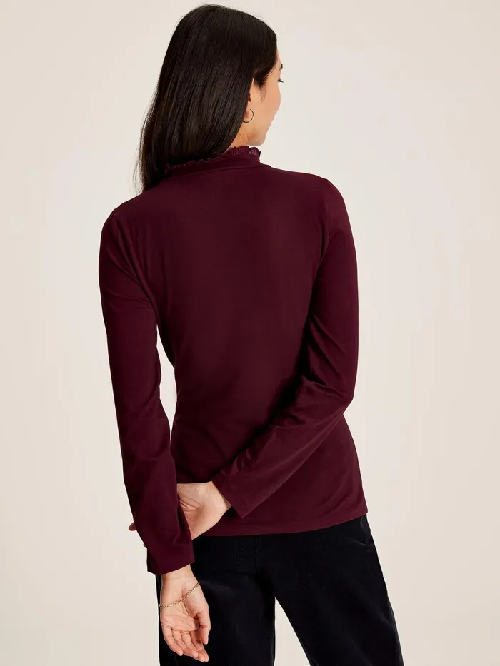 Joules Tops Burgundy Red Roll Neck Top 8211 Women