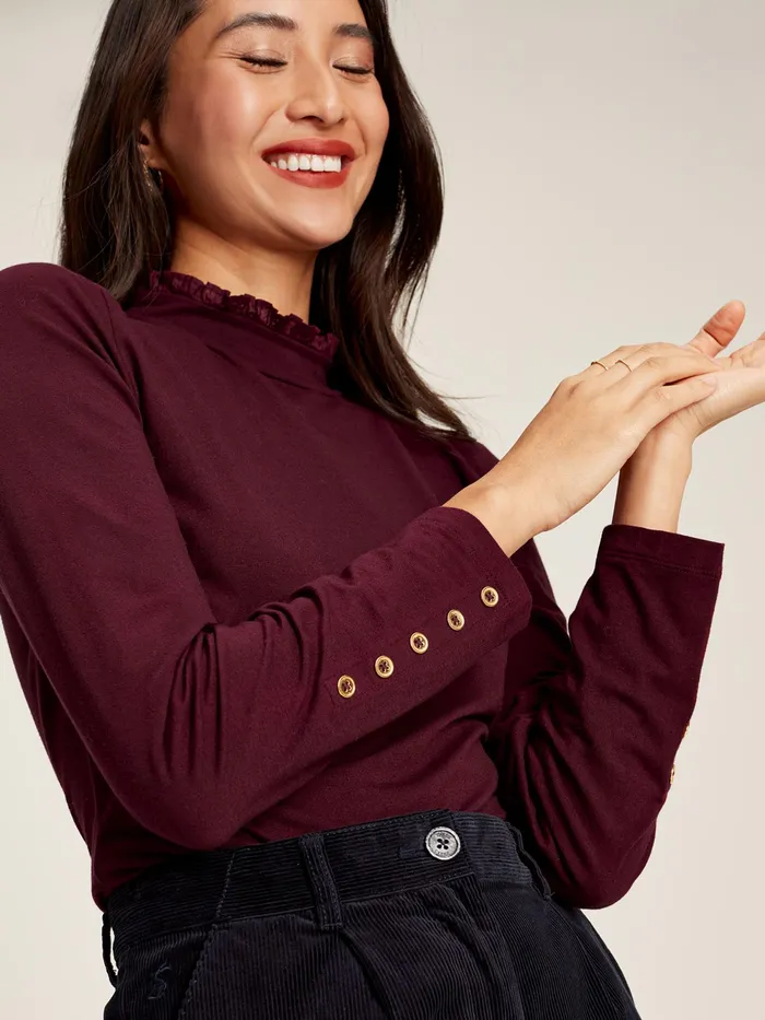 Joules Tops Burgundy Red Roll Neck Top 8211 Women