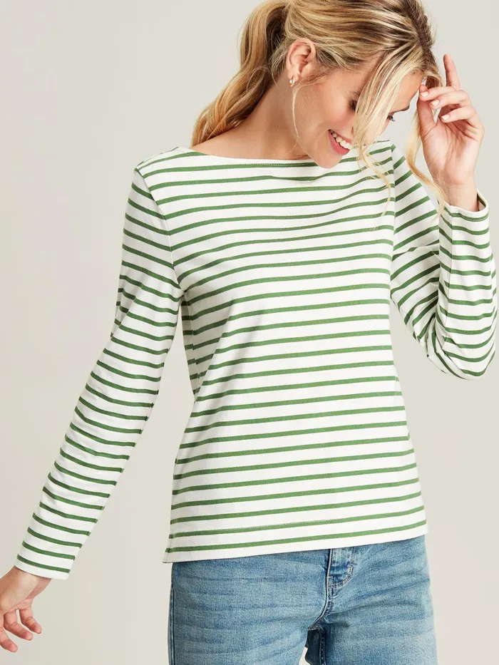 Joules Tops Green Striped Long Sleeve Breton Top 8211 Women