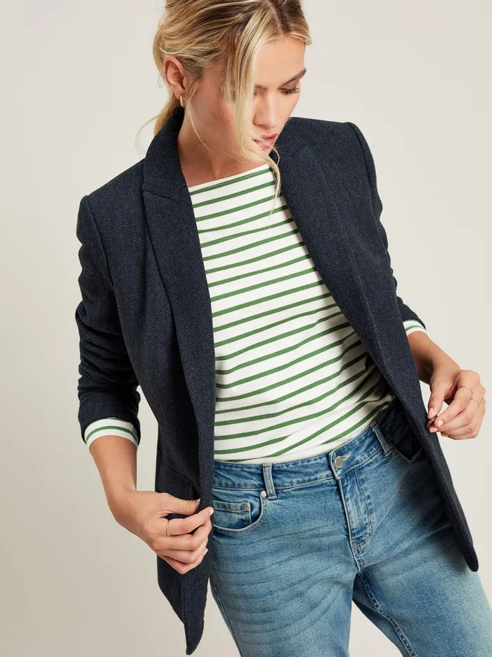 Joules Tops Green Striped Long Sleeve Breton Top 8211 Women