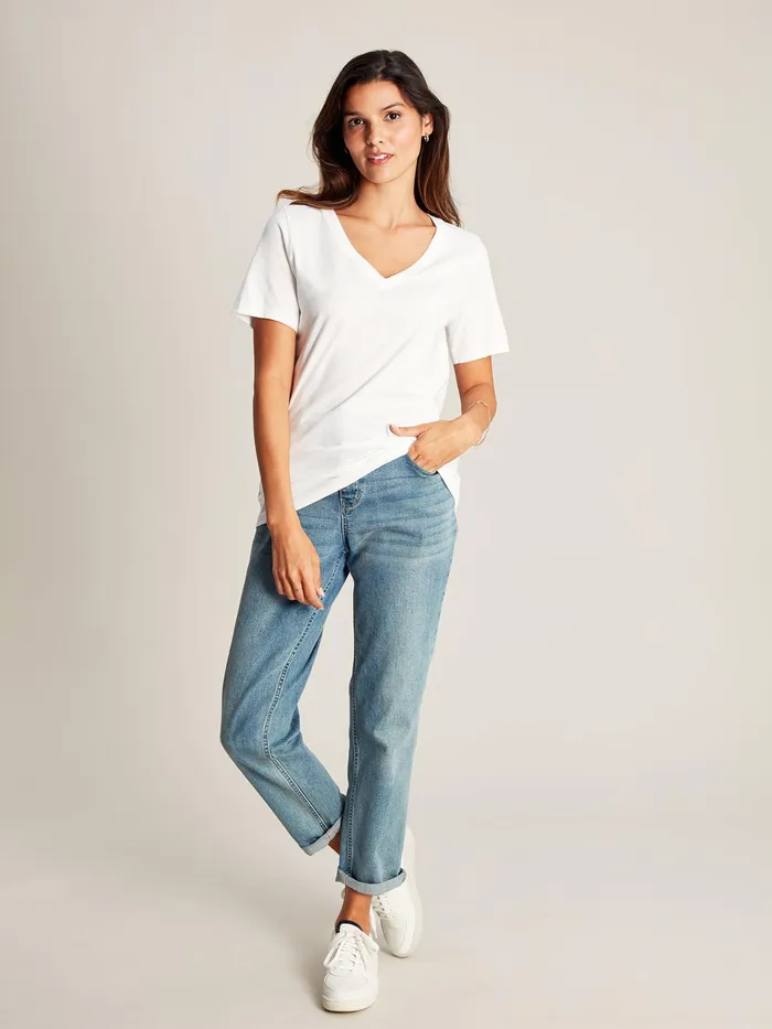 Joules Tops White V Neck Tshirt 8211 Women