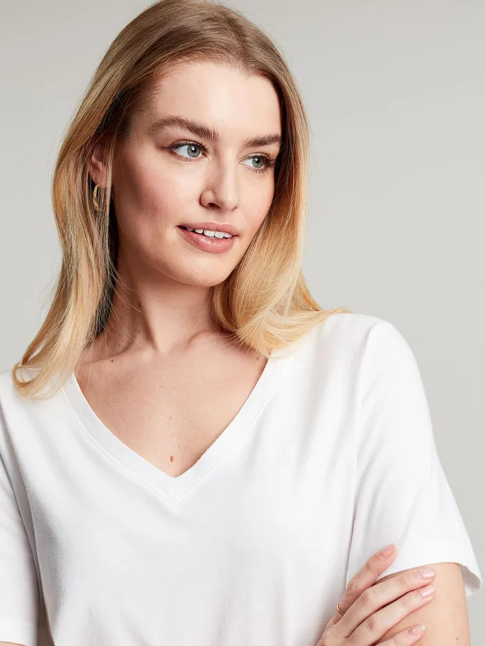 Joules Tops White V Neck Tshirt 8211 Women