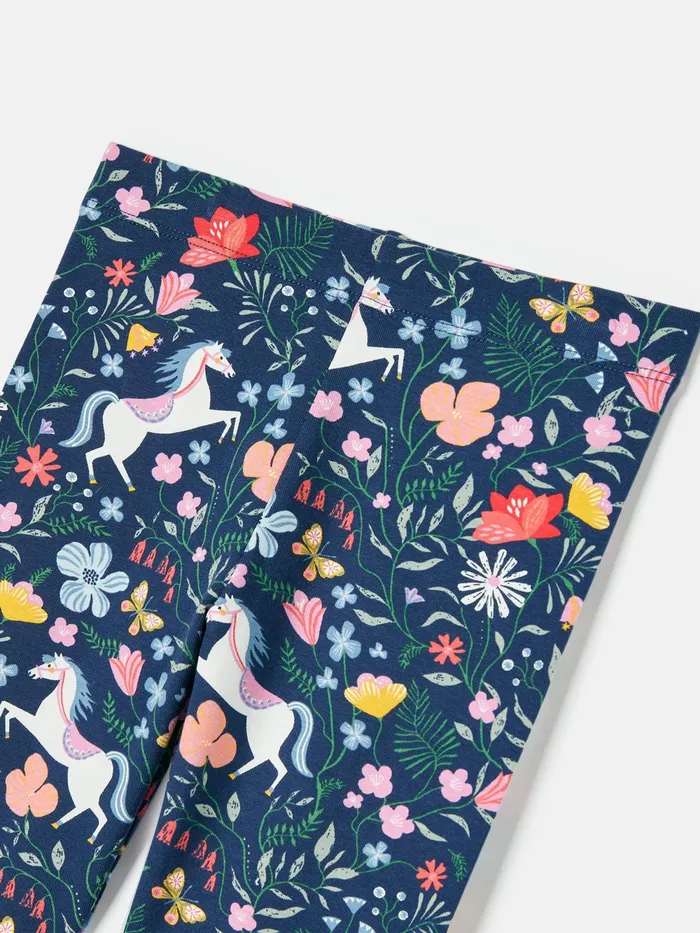 Joules Trousers and Leggings Navy Blue Printed Jersey Leggings 8211 Girls