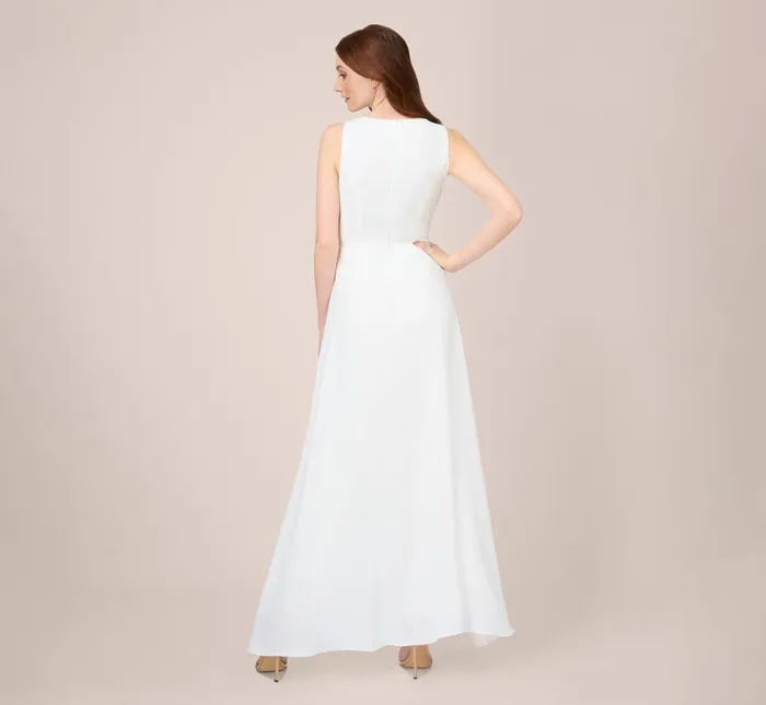 Jumpsuits Womens Adrianna Papell Colorblock Jumpsuit With Skirt Overlay In Ivory