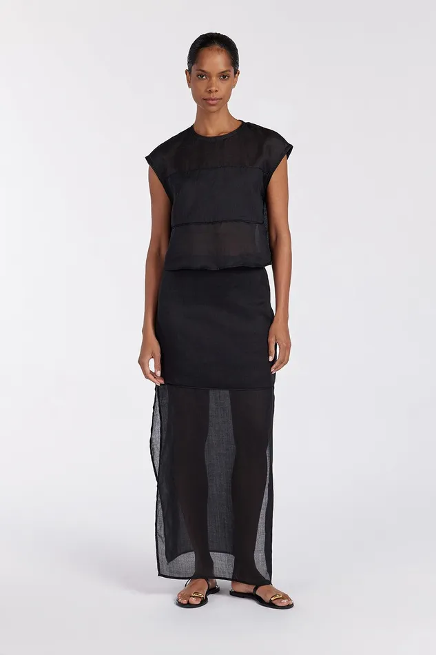 KAI BLACK RAMIE MIDI SKIRT Women DISSH Midi
