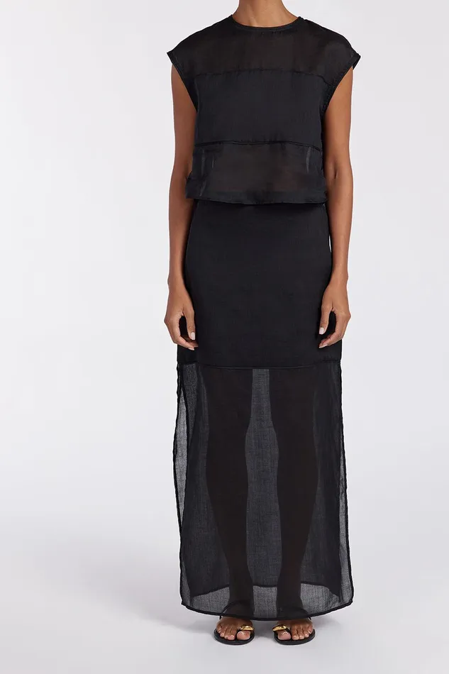 KAI BLACK RAMIE MIDI SKIRT Women DISSH Midi