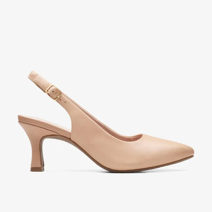 Kataleyna Step Warm Beige Leather Women Clarks Dress Shoes