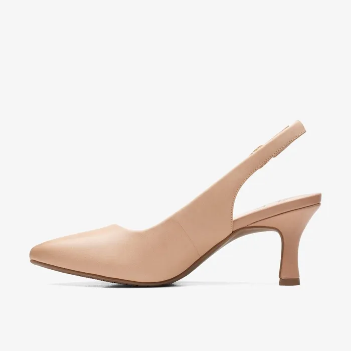 Kataleyna Step Warm Beige Leather Women Clarks Dress Shoes