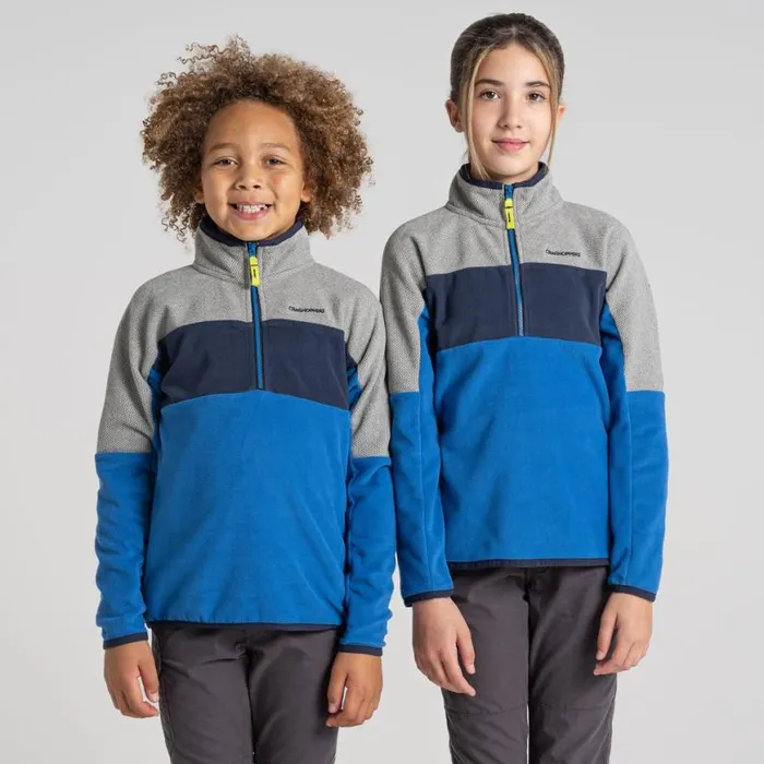 Kids Half Zip Fleece Craghoppers Kid039s Linden Half Zip Fleece Bolt Blue Soft Grey Marl