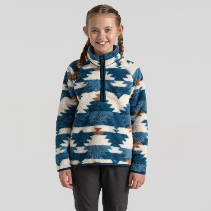 Kids Half Zip Fleece Craghoppers Kid039s Pico Half Zip Fleece Tourmaline Blue Print Kids Half Zip Fleece Craghoppers Kid039s Pico Half Zip Fleece Tourmaline Blue Print