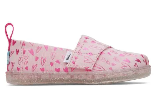 Kids KidsTiny Alpargata Foil Hearts Print Pink Hearts TOMS Alpargatas