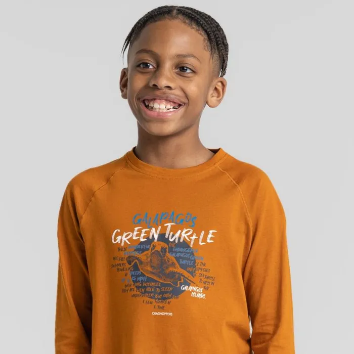 Kids Long Sleeve Craghoppers PumpkinSpice Turtle