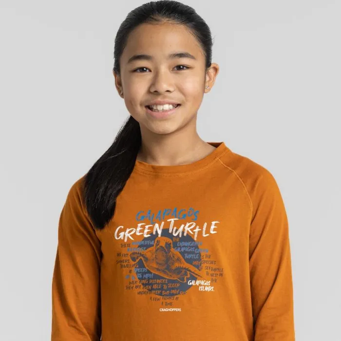 Kids Long Sleeve Craghoppers PumpkinSpice Turtle