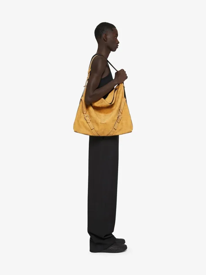 Large Voyou Bag In Nubuck Beige Camel Men Givenchy Crossbody Bags