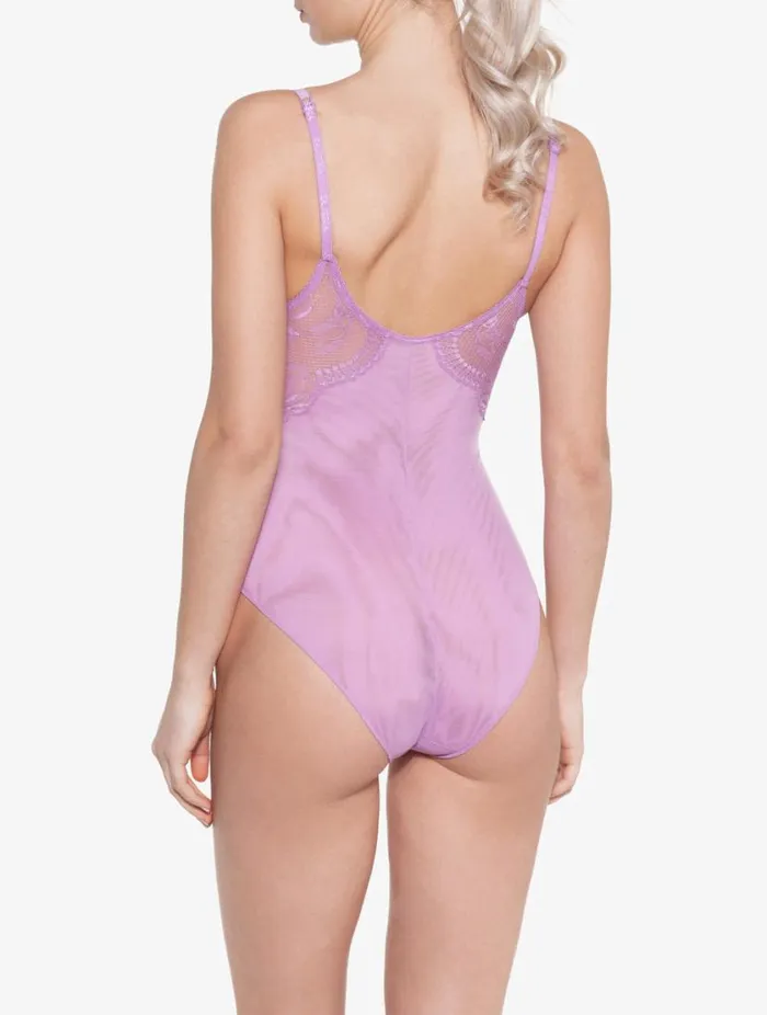 Lilac Rose Lace Bodysuit Lingerie La Perla Bodysuits and Bustiers