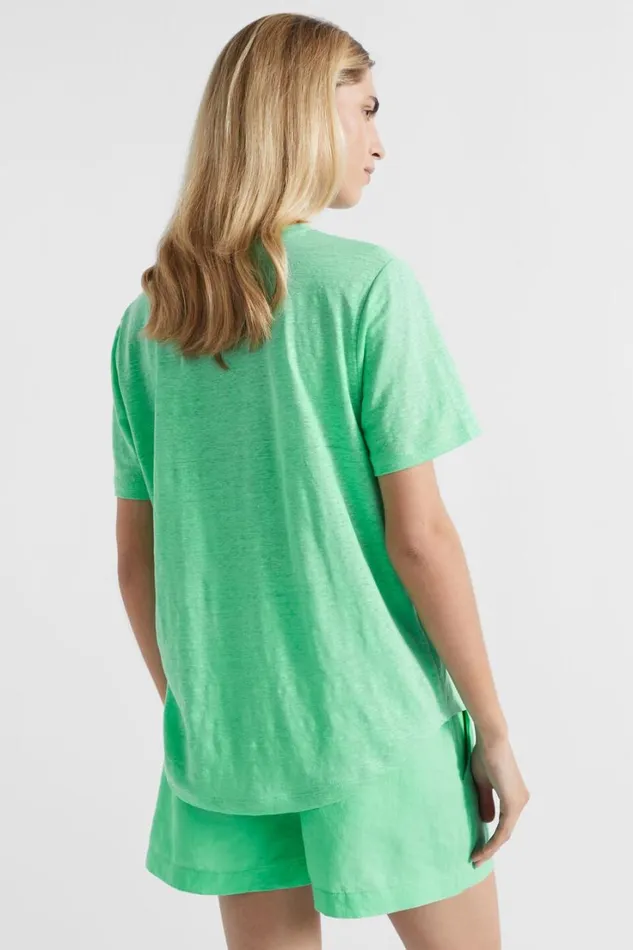 Linen Woman Seed Heritage Core Linen Relaxed Tee Key Lime