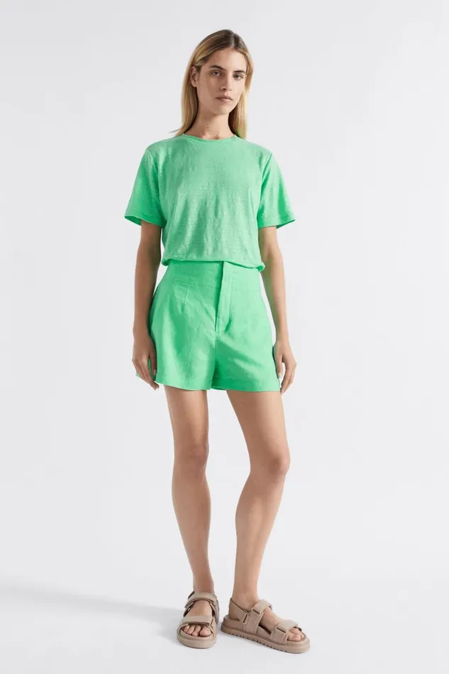 Linen Woman Seed Heritage Core Linen Relaxed Tee Key Lime