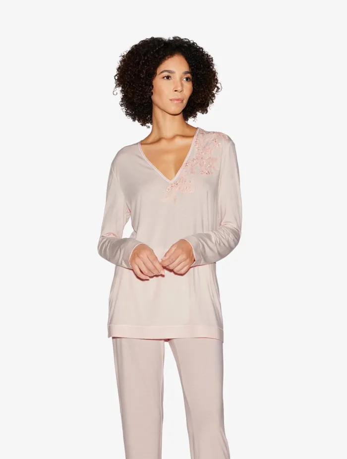 Longsleeved Top In Pink Modal Sleepwear La Perla Camisoles