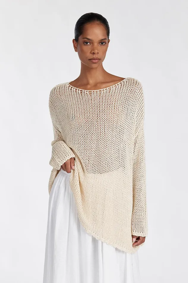 LOU NATURAL MARLE OPEN WEAVE JUMPER Women DISSH Long Sleeved