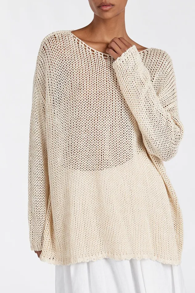 LOU NATURAL MARLE OPEN WEAVE JUMPER Women DISSH Long Sleeved
