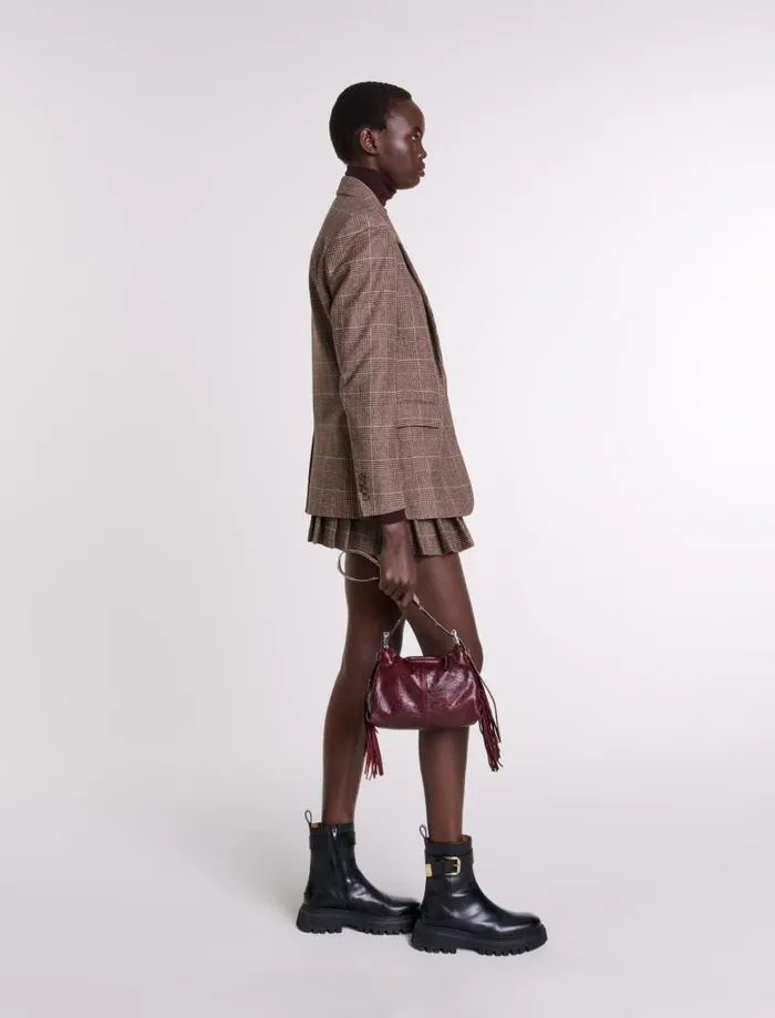 Maje Blazers and Jackets Womens Suit Jacket Brown Checks