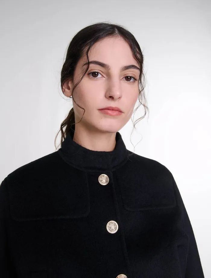 Maje Blazers and Jackets Womens Wool Jacket Black