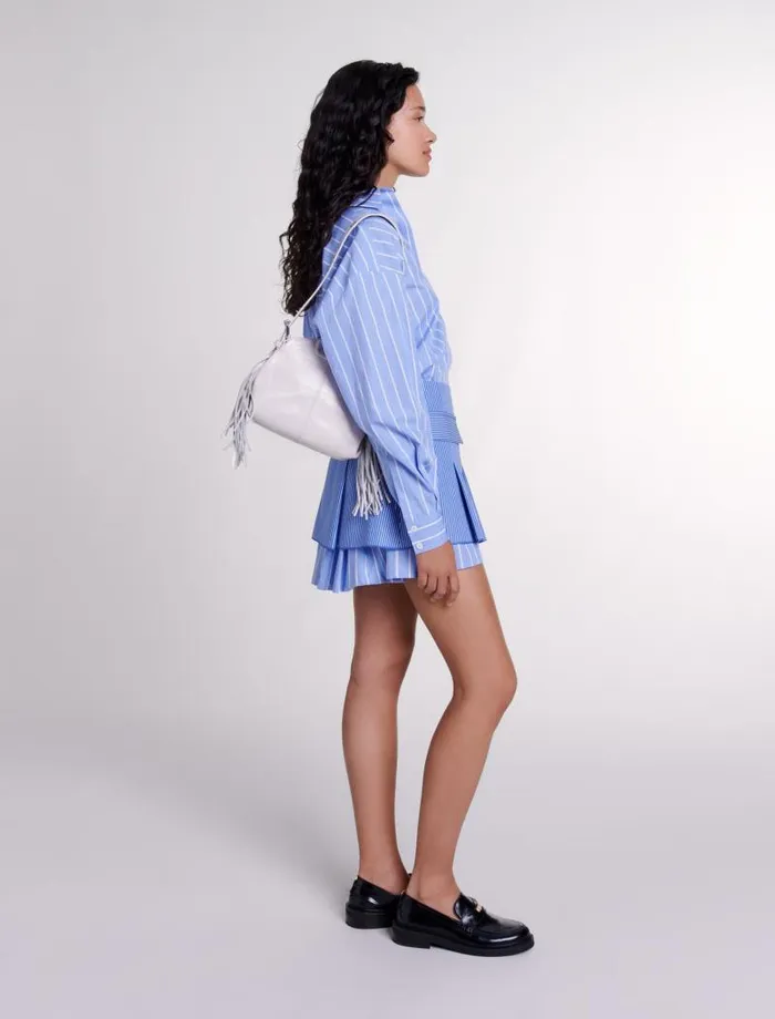 Maje Dresses Womens 2in1 Striped Dress Blue And White Stripe