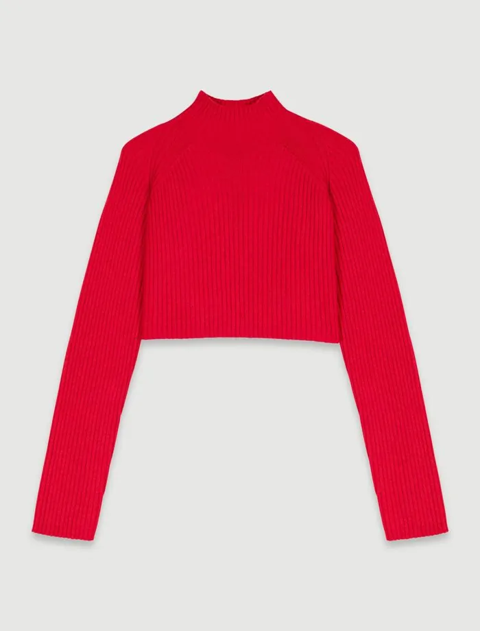 Maje Dresses Womens Knit 2in1 Short Dress Red