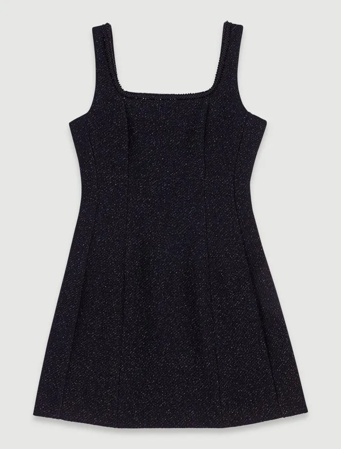 Maje Dresses Womens Short Rhinestone Dress Black