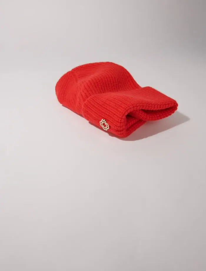 Maje Hats Womens Wool And Cashmere Hat Red