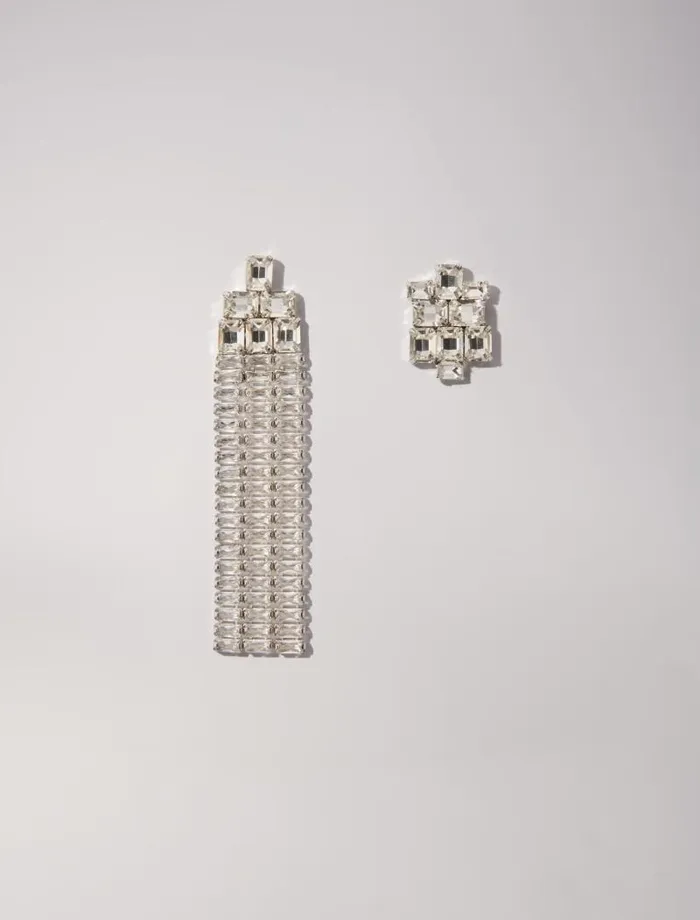 Maje Jewelry Womens Cascade Diamant Earrings Silver