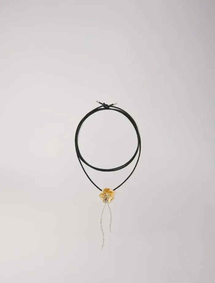 Maje Jewelry Womens Flower Necklace Gold