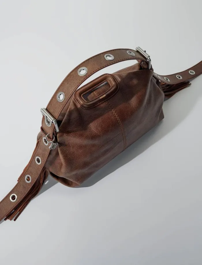 Maje Shoulder Bags Womens Miss M Bag In Vintage Leather Old Brown