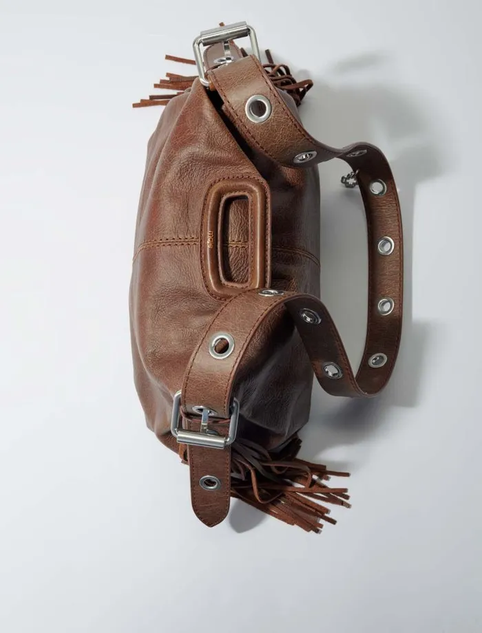 Maje Shoulder Bags Womens Miss M Bag In Vintage Leather Old Brown